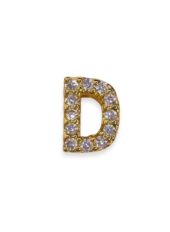 18KGF CRYSTAL SLIDE INITIAL CHARM