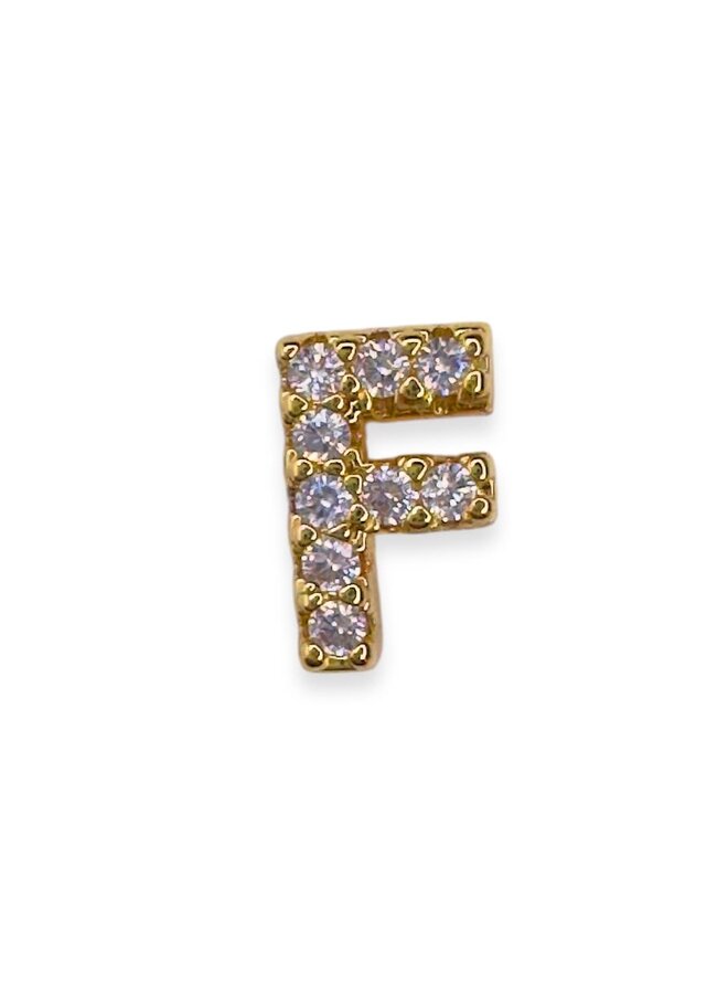 18KGF CRYSTAL SLIDE INITIAL CHARM