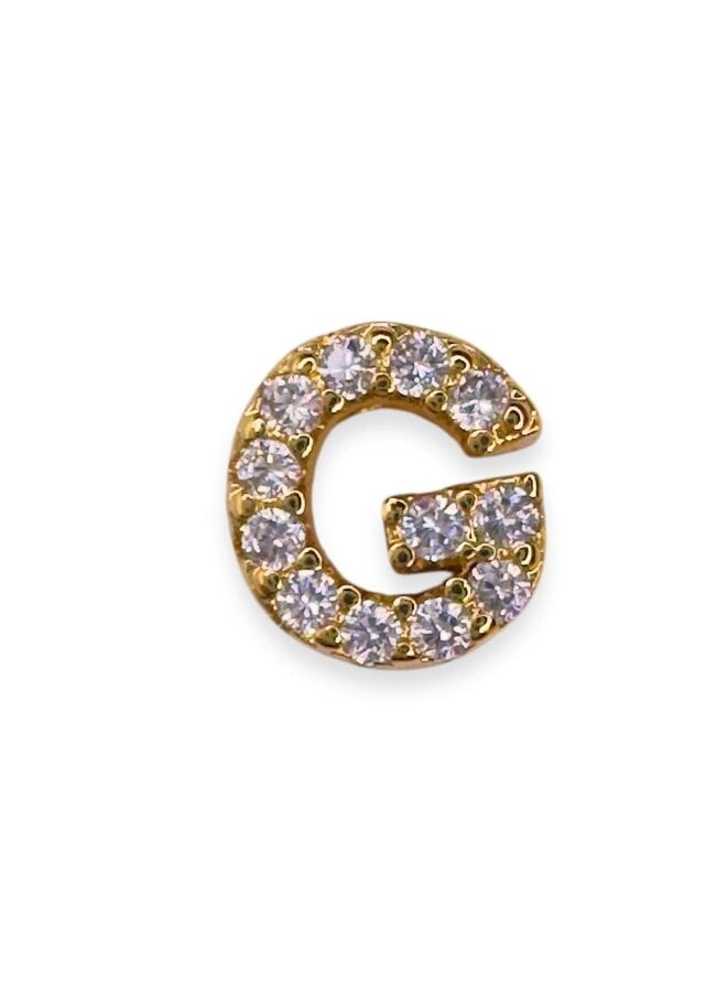 18KGF CRYSTAL SLIDE INITIAL CHARM