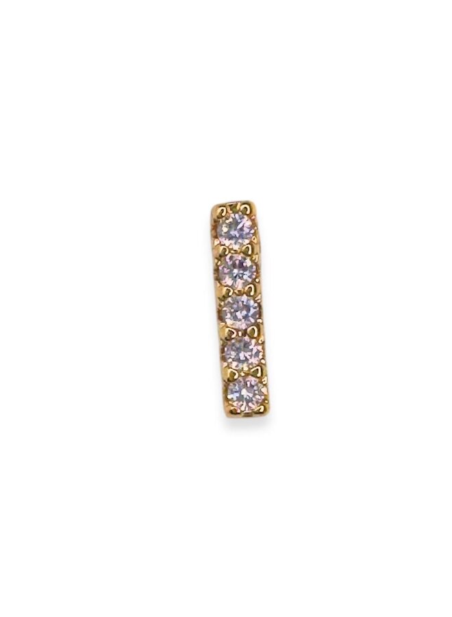 18KGF CRYSTAL SLIDE INITIAL CHARM