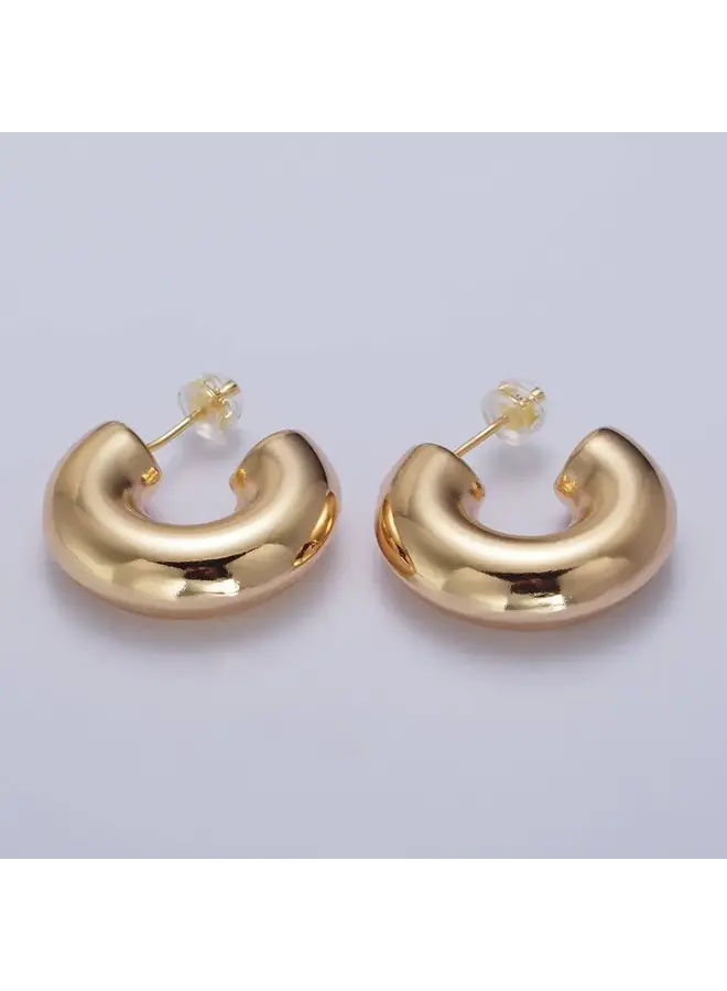 VAL 24KGF CHUBBY HOOP EARRINGS