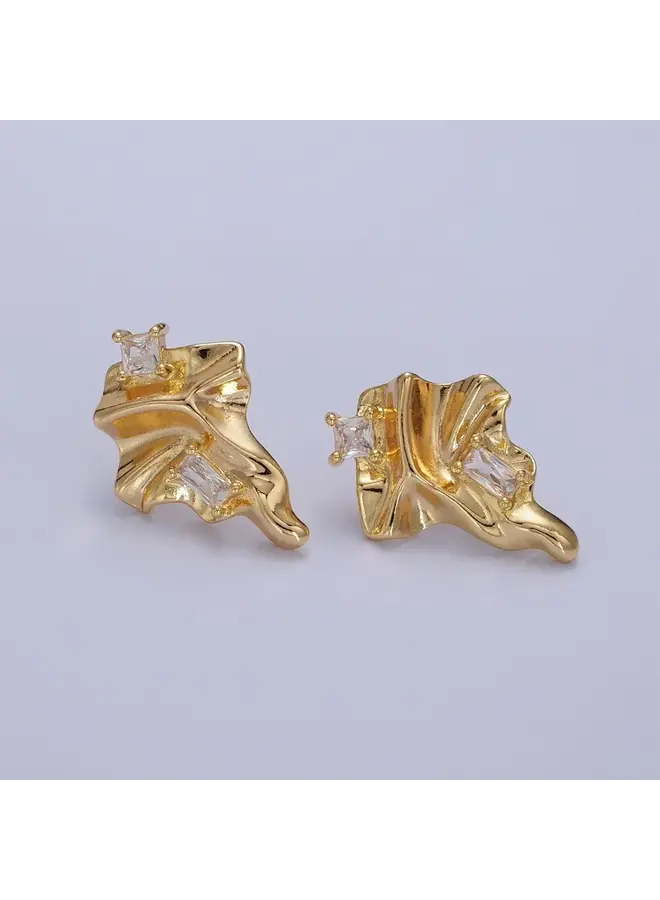 AERIE 24KGF ABSTRACT STUD EARRINGS