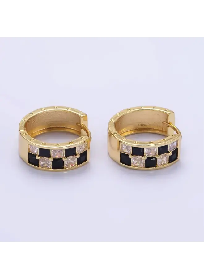 AMBER CHECKERED HOOPS