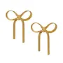 ARIN 24KGF HERRINGBONE BOW EARRINGS