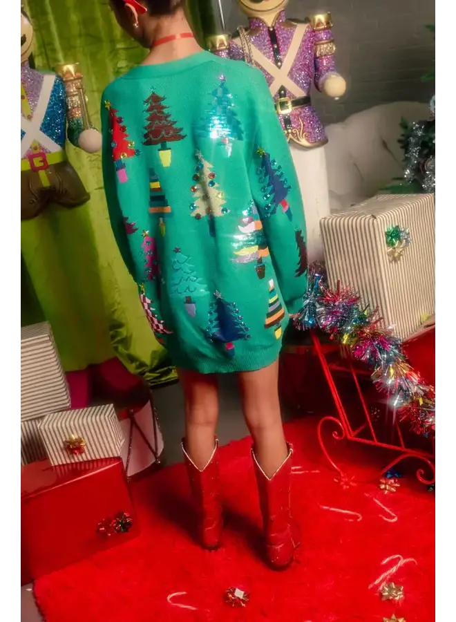 QOS TREES CARDIGAN DRESS