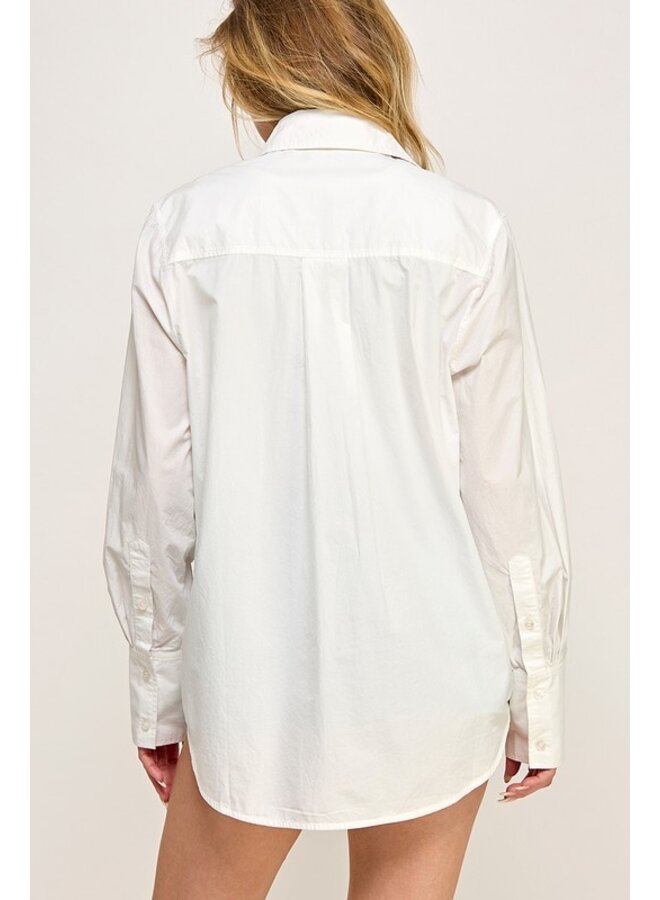 POPLIN OVERSIZED BUTTON DOWN SHIRT