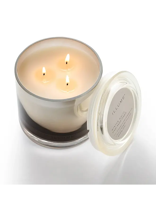 WINTER WHITE STATEMENT GLASS CANDLE