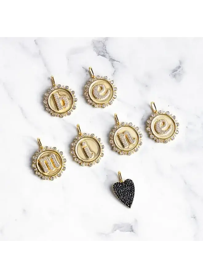 14KG PLATED VINTAGE COIN INITIAL CHARM