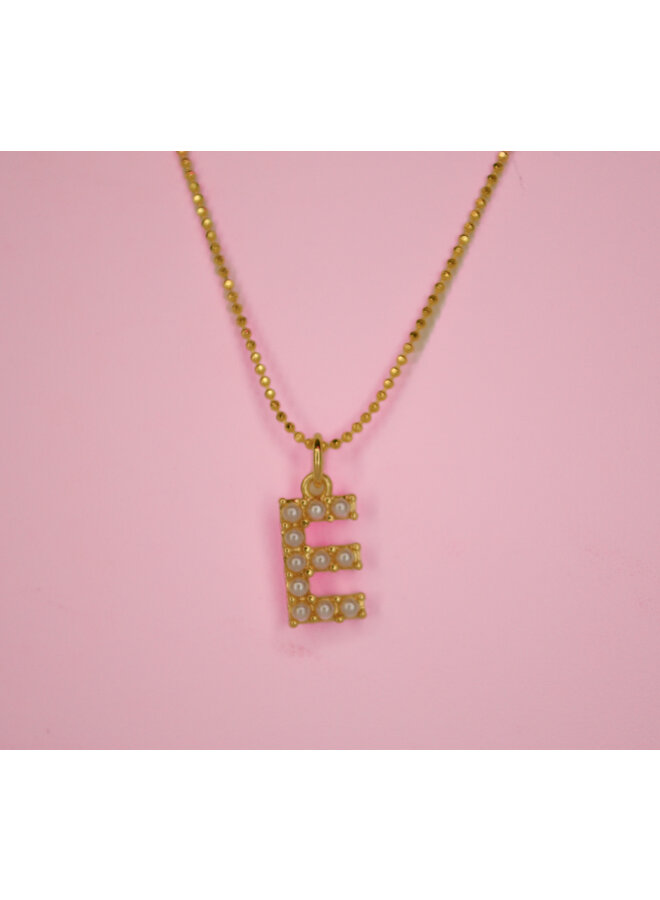 THE PEARLY INITIAL NECKLACE-18KGF