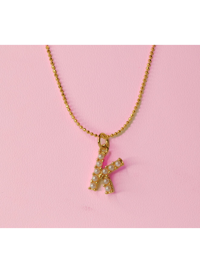 THE PEARLY INITIAL NECKLACE-18KGF