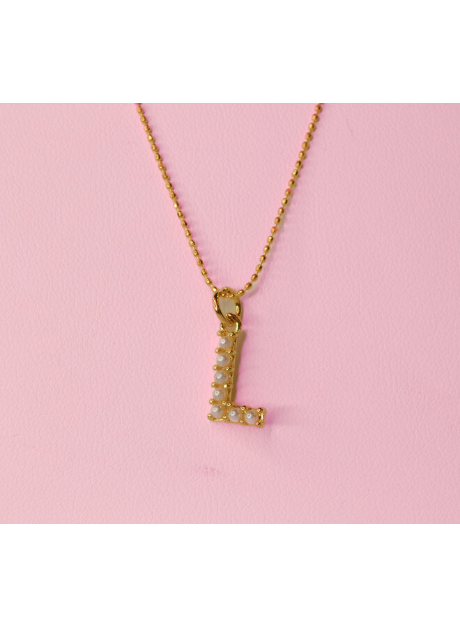 THE PEARLY INITIAL NECKLACE-18KGF