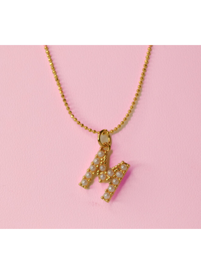 THE PEARLY INITIAL NECKLACE-18KGF