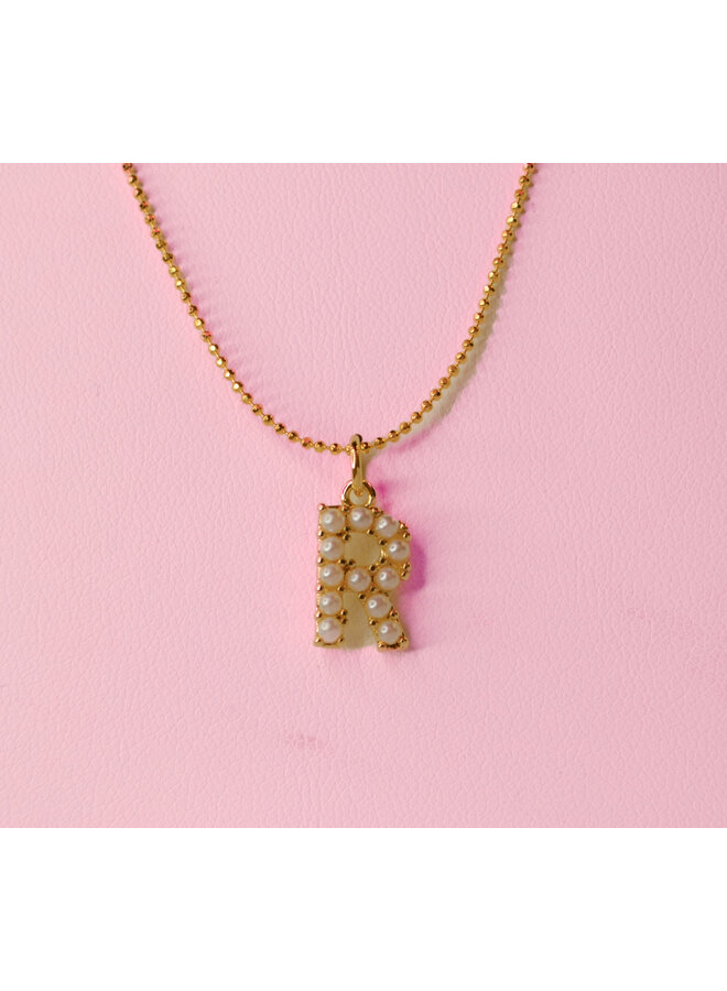 THE PEARLY INITIAL NECKLACE-18KGF