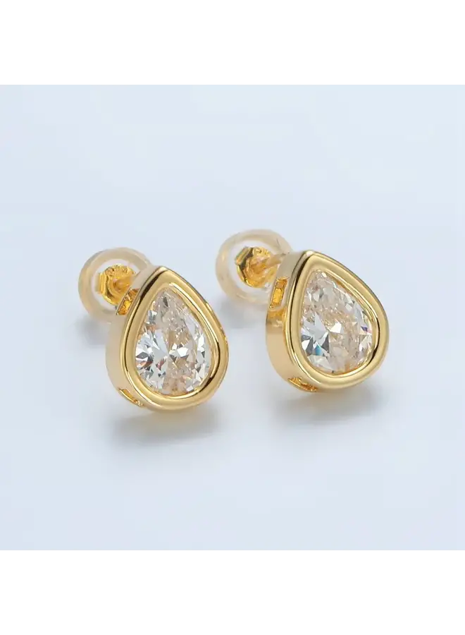 AYLA 24KGF TEARDROP STUD EARRINGS