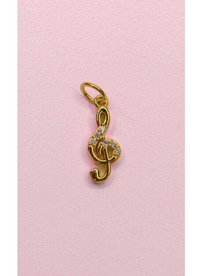24KGF TREBLE MUSIC NOTE CHARM