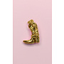 24KGF CZ FLAMING COWGIRL BOOT CHARM