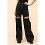 SWIFTIE RHINESTONE CUTOUT WIDE LEG DENIM