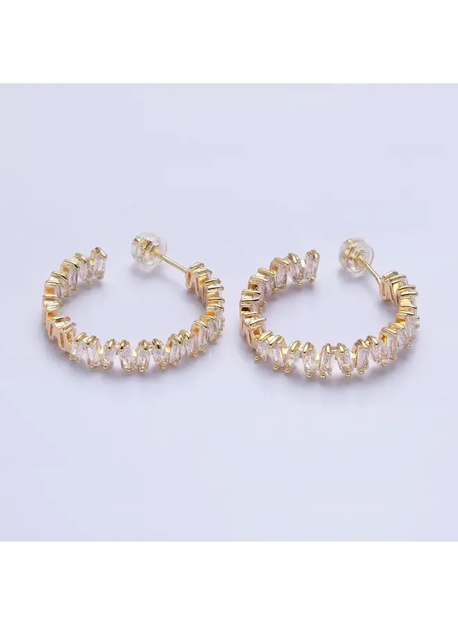 FINLEY STACKED BAGUETTE HOOP-16KGF