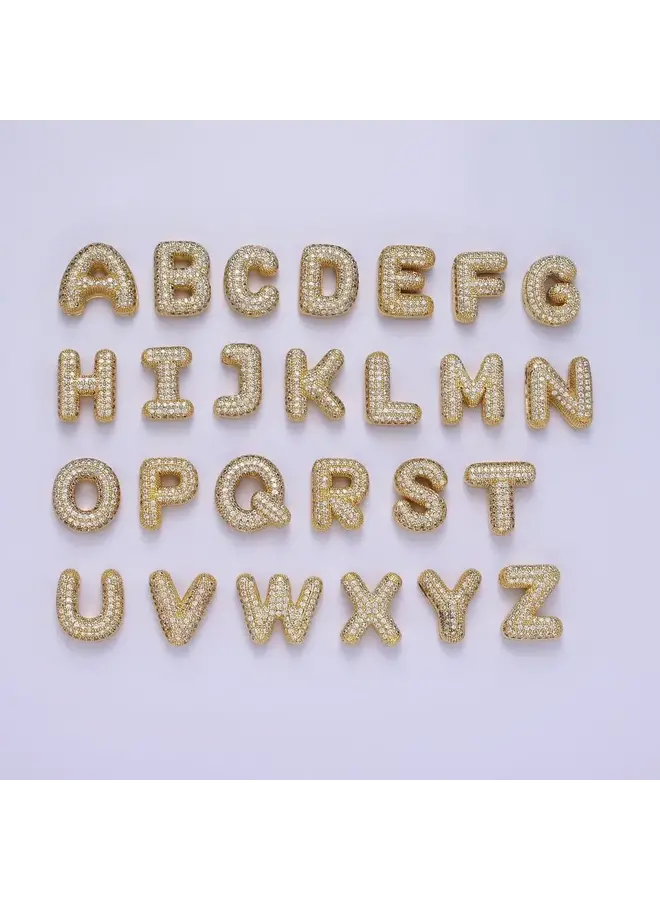 MICRO BLING BUBBLE 24KGF INITIAL NECKLACE