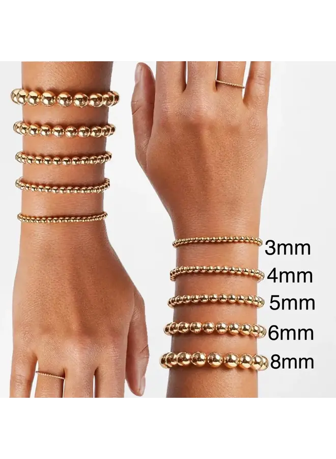 STRETCH BEAD BRACELET-18KGF 3MM