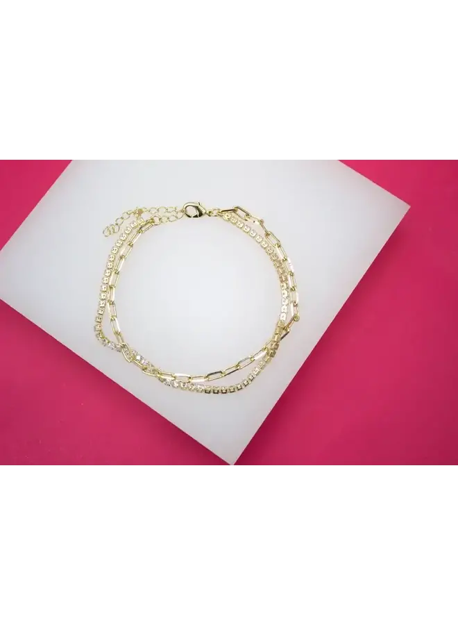 AVIE DOUBLE LAYER BRACELET-18KGF