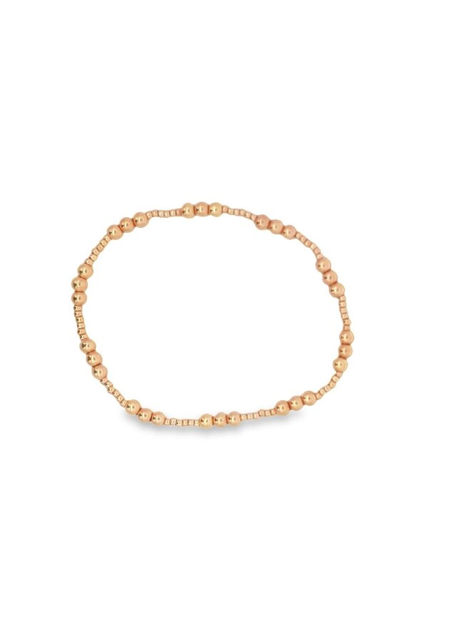 BELEN 24KGF MIXED BEADS STRETCH BRACELET