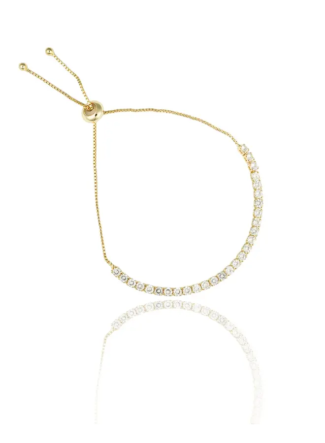 BRIANA 18KGF ADJUSTABLE TENNIS BRACELET-3MM