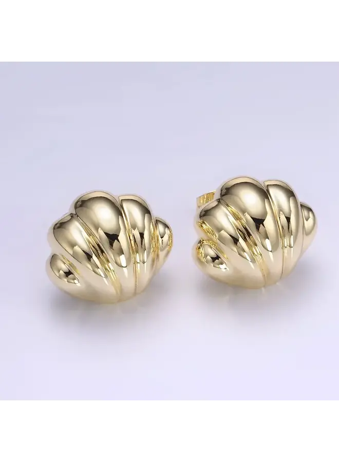 PUFFY CROISSANT 24KGF EARRINGS