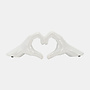 14" WHITE HAND HEART