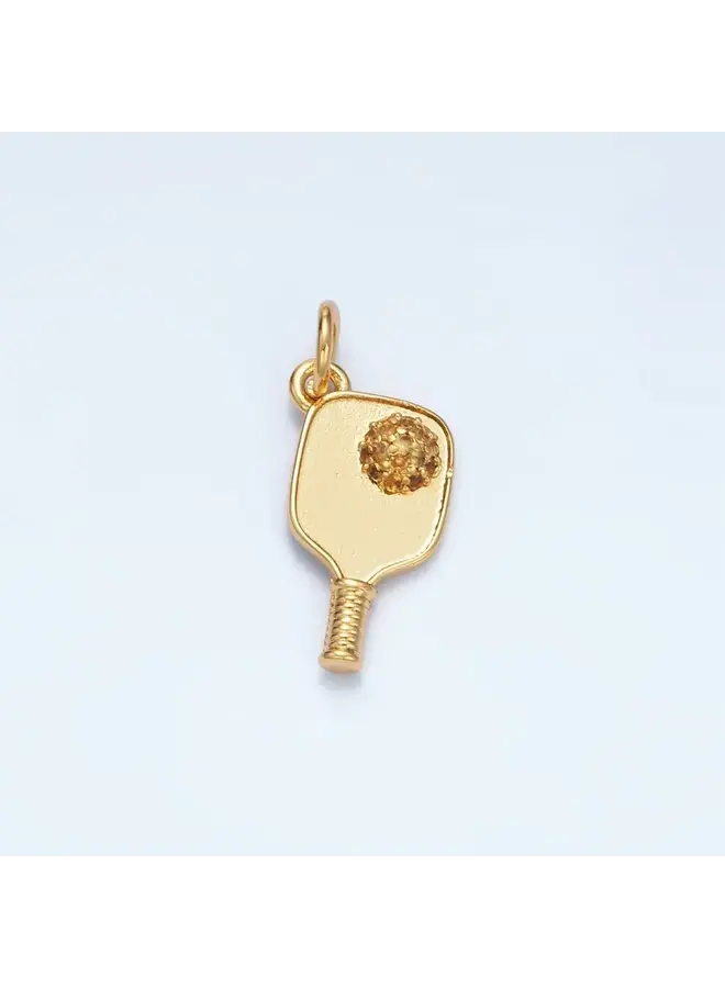 24KGF CZ PICKLEBALL CHARM