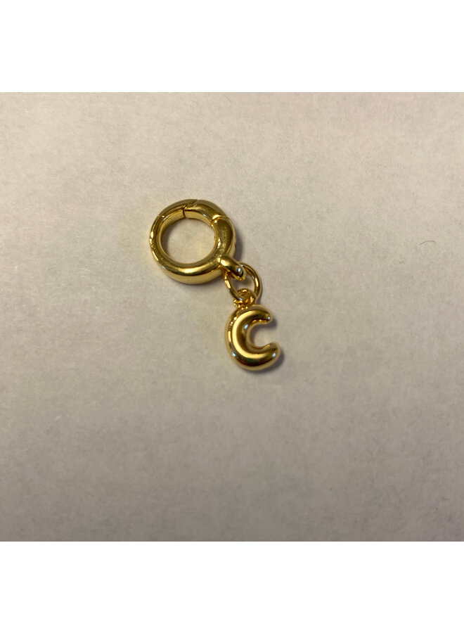 24KGF MINI GROOVY INITIAL CLIP CHARM