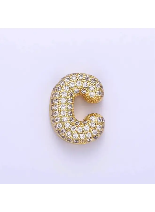 24KGF MICRO BLING INITIAL CLIP CHARM