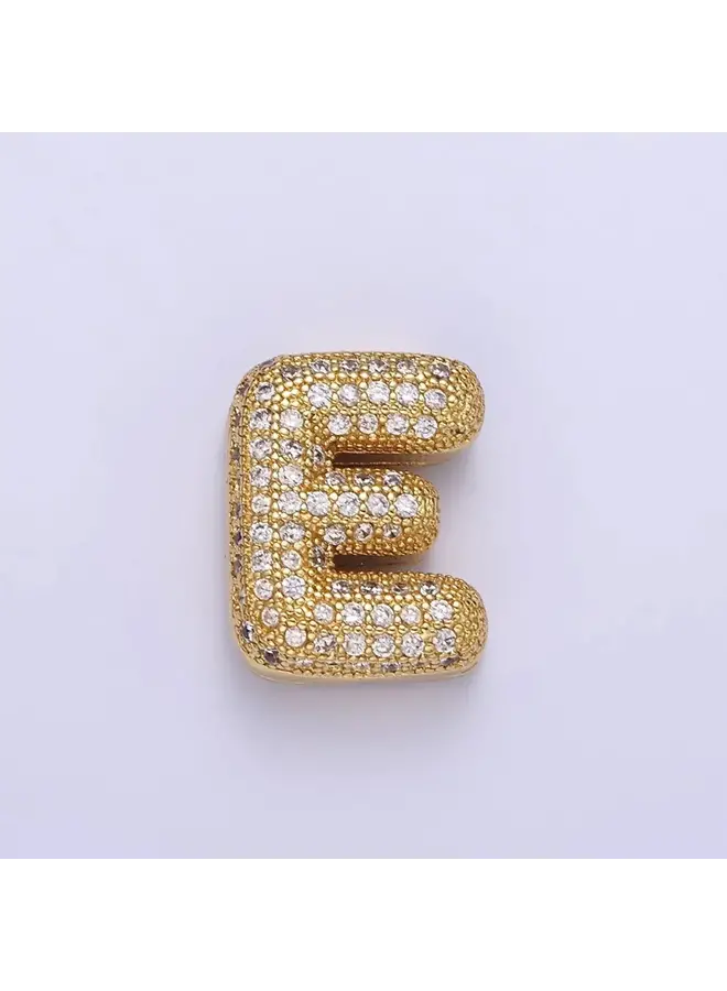 24KGF MICRO BLING INITIAL CLIP CHARM