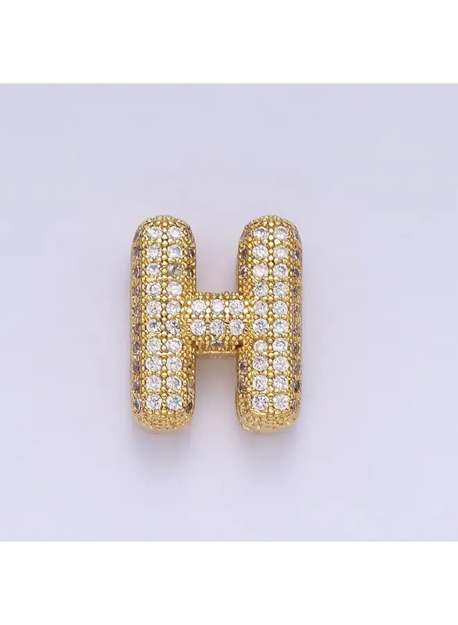 24KGF MICRO BLING INITIAL CLIP CHARM
