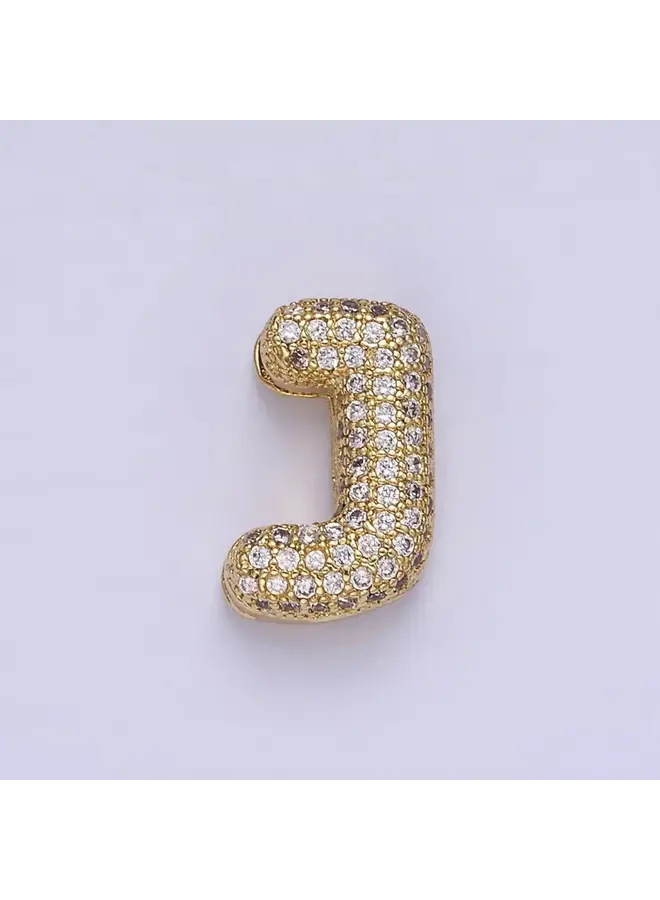 24KGF MICRO BLING INITIAL CLIP CHARM