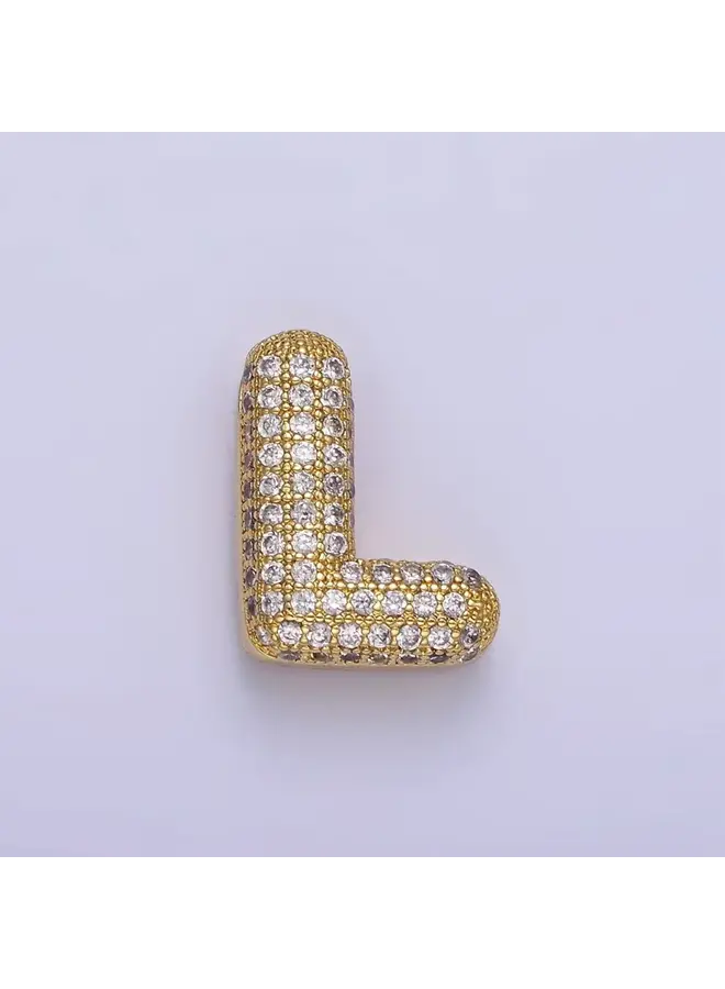 24KGF MICRO BLING INITIAL CLIP CHARM