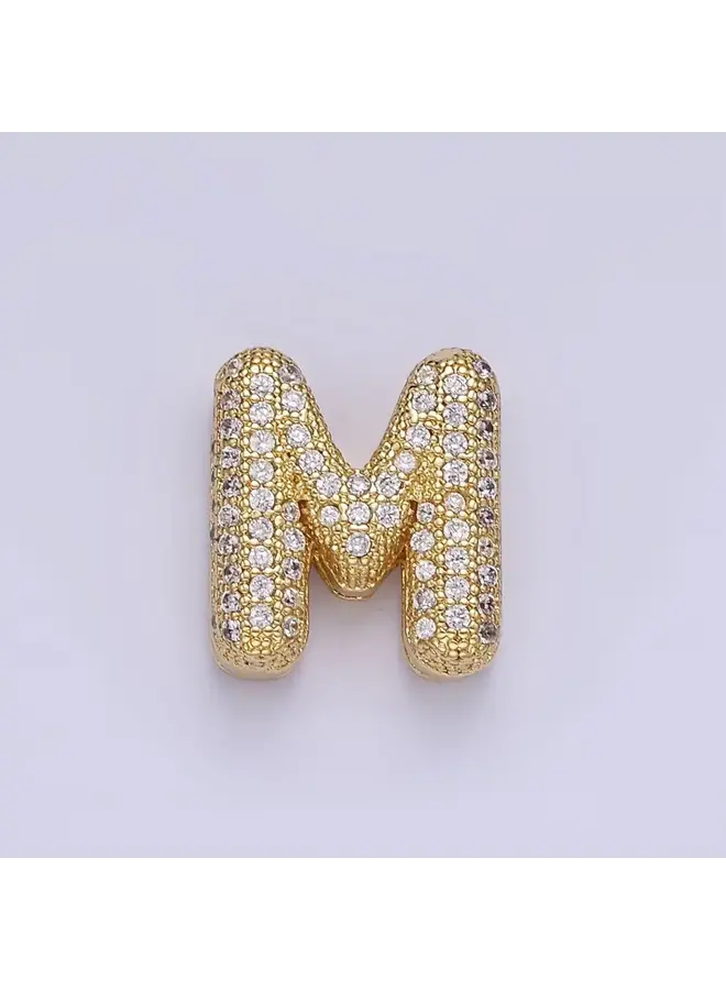 24KGF MICRO BLING INITIAL CLIP CHARM
