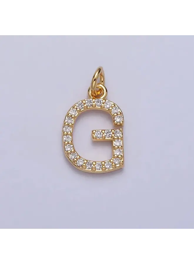 24KGF SLEEK INITIAL CLIP CHARM