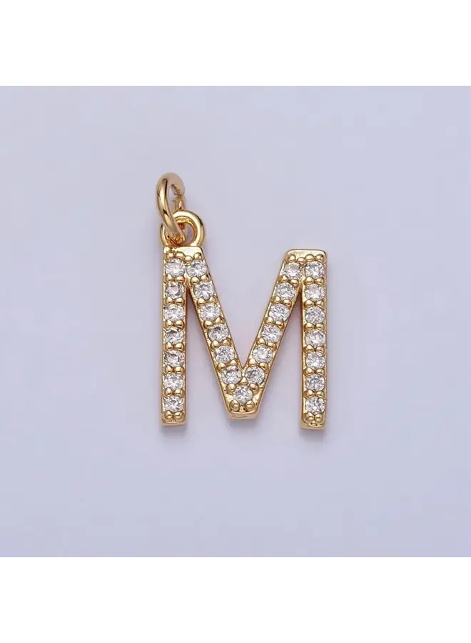 24KGF SLEEK INITIAL CLIP CHARM