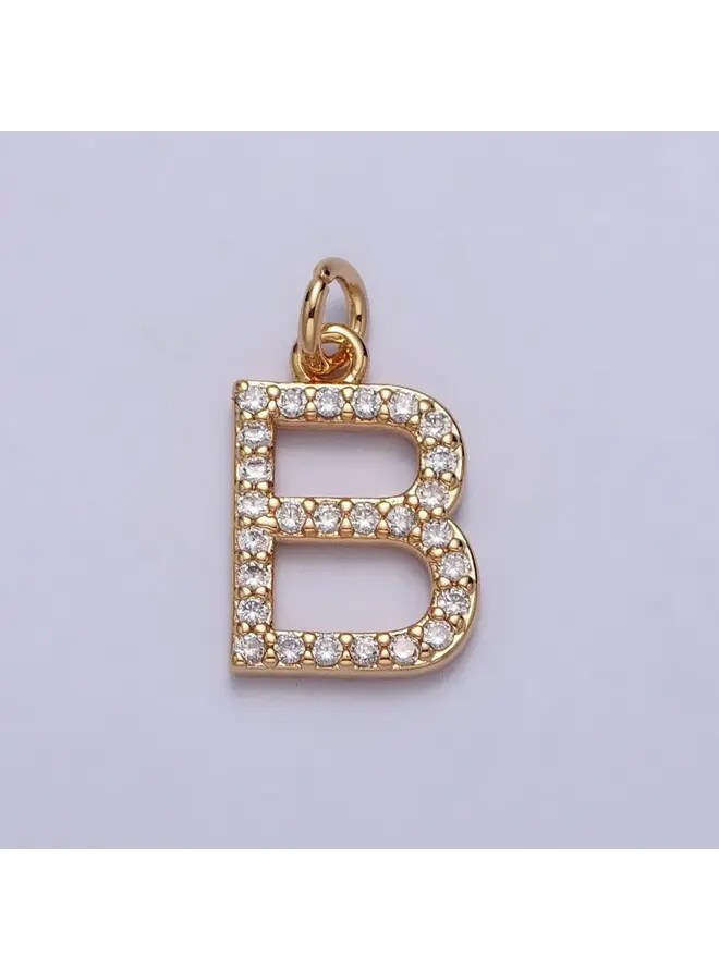 24KGF SLEEK INITIAL CLIP CHARM