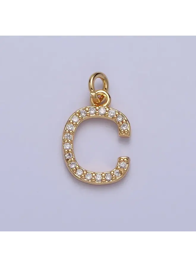 24KGF SLEEK INITIAL CLIP CHARM