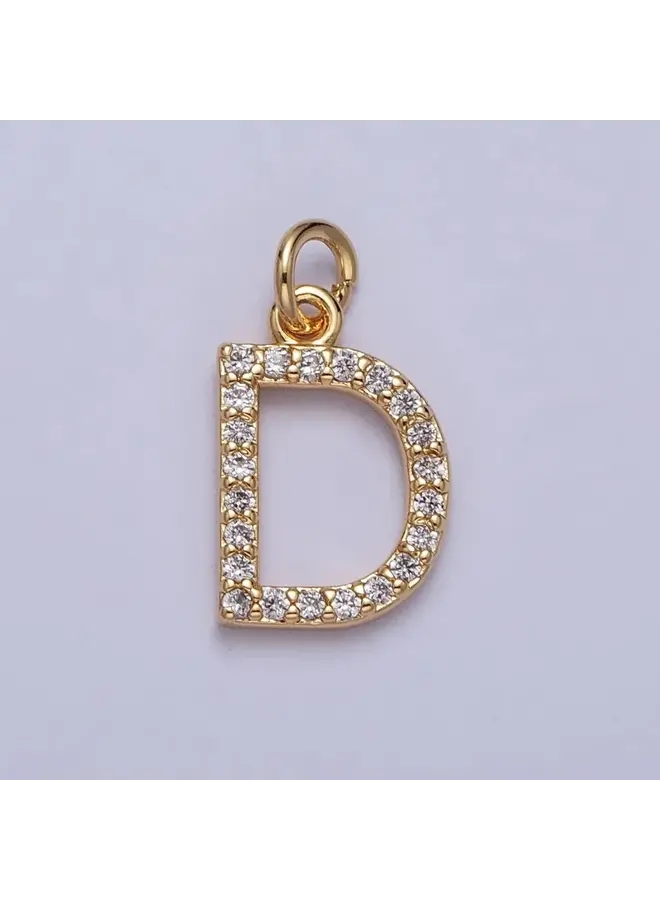 24KGF SLEEK INITIAL CLIP CHARM