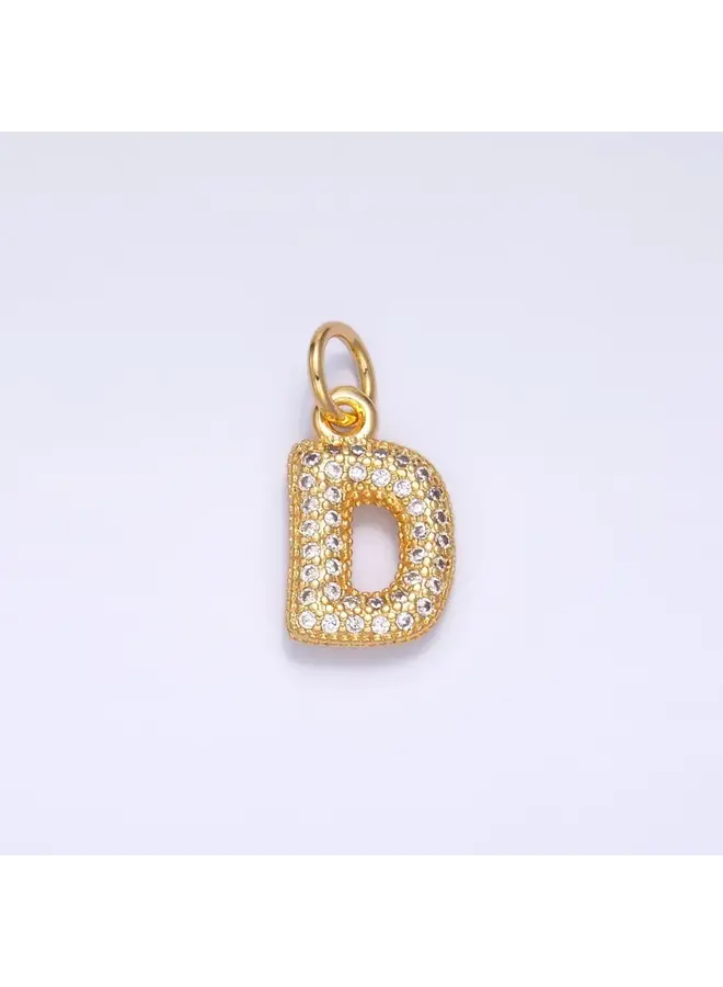 24KGF MICRO BLING INITIAL CLIP CHARM