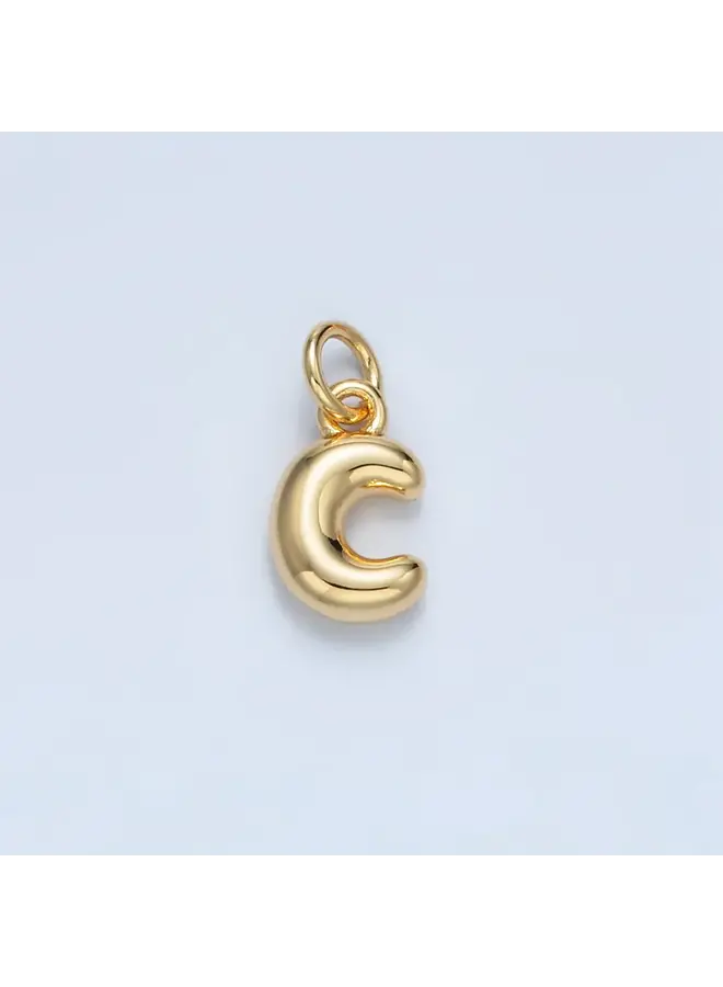 24KGF MINI GROOVY INITIAL CLIP CHARM