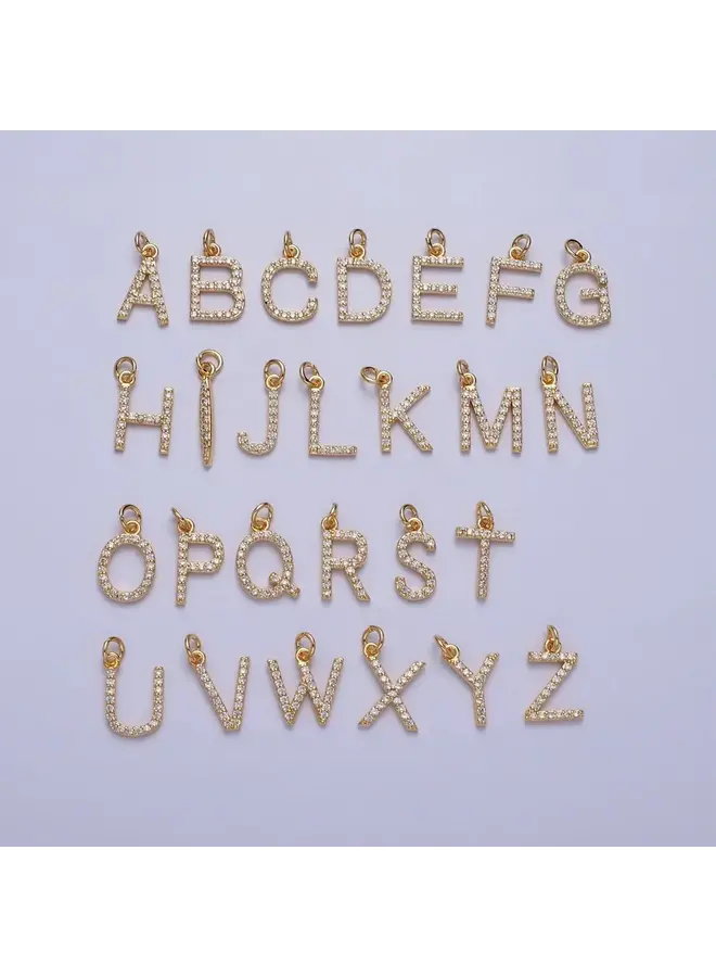 24KGF SLEEK INITIAL CLIP CHARM