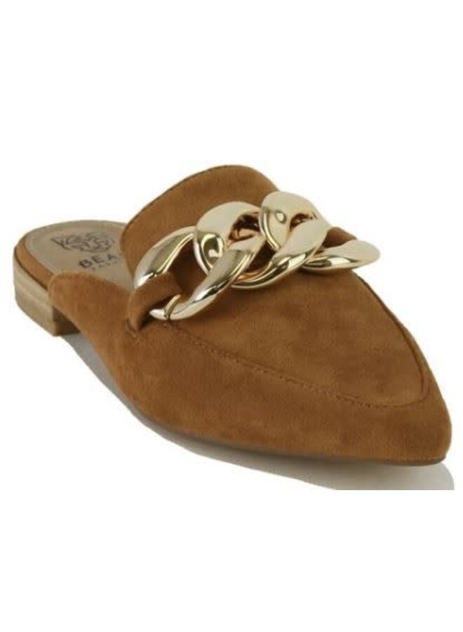 STEVIE SLIDE LOAFER WITH GOLD CHAIN