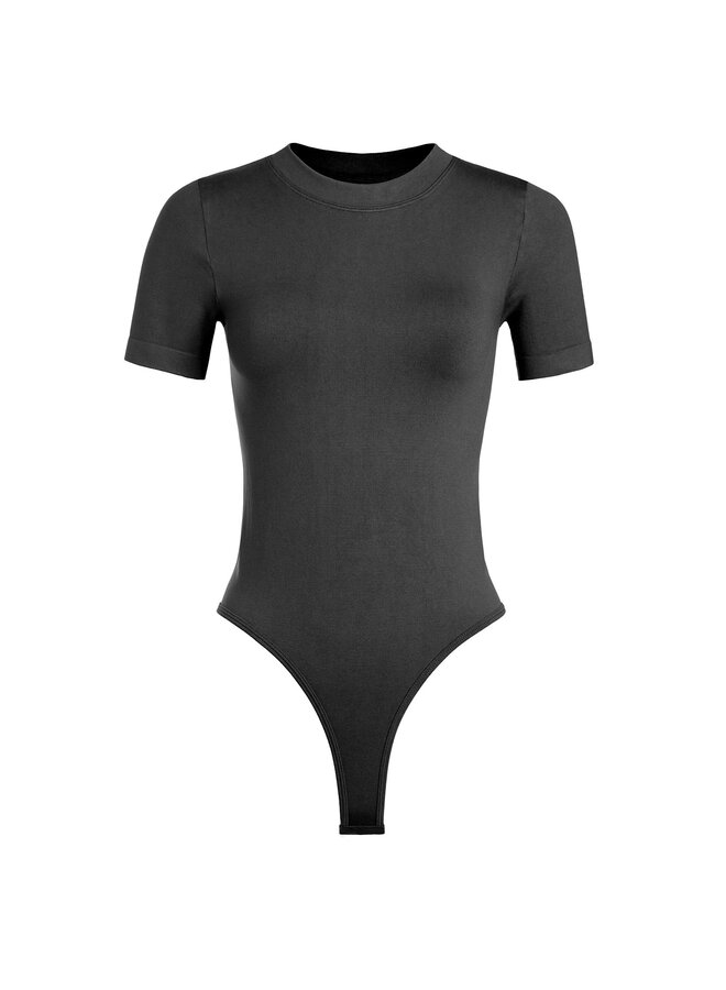 BLACK LETTY SMOOTH TEE BODYSUIT ONE SIZE