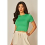 MODERN GREEN LETTY SMOOTH CROP TEE
