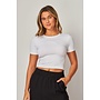 WHITE LETTY SMOOTH CROP TEE