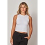 WHITE LETTY SMOOTH CROP TANK